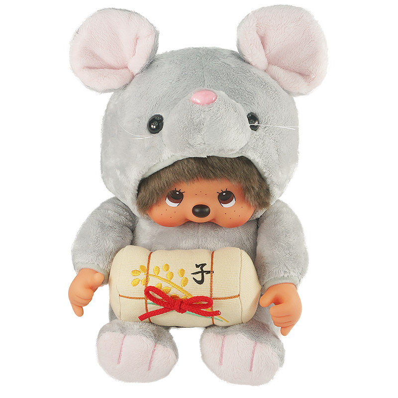 日本正品monchhichi萌趣趣娃娃玩偶生肖纪念鼠年限定蒙奇奇公仔