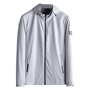 新型进口面料柔软轻型夹克外套高端防风男士休闲可卸连帽运动外套