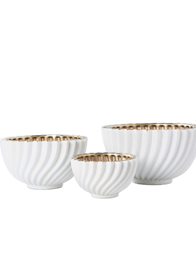 北欧风螺旋纹黑白陶瓷果盘摆件