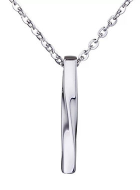 钛钢扭曲朋克风生日礼物项链