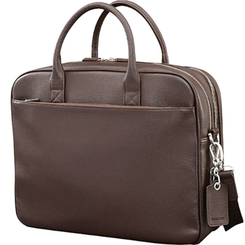 Samsonite/新秀丽男公文包手提包多隔层15.6寸电脑包皮质经典正品