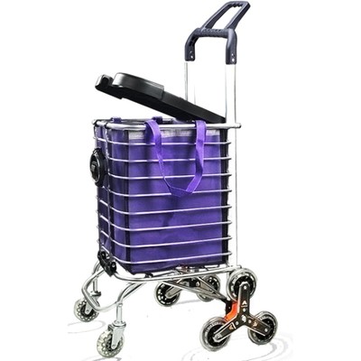 爬楼购物车买菜车带盖可坐可刹车