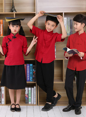 中国风毕业朗诵演出服民国