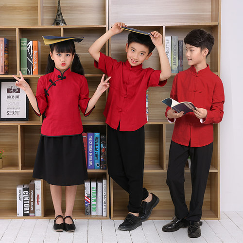 儿童民国五四青年服装六一学生幼儿园毕业朗诵合唱运动会演出服 - 封面