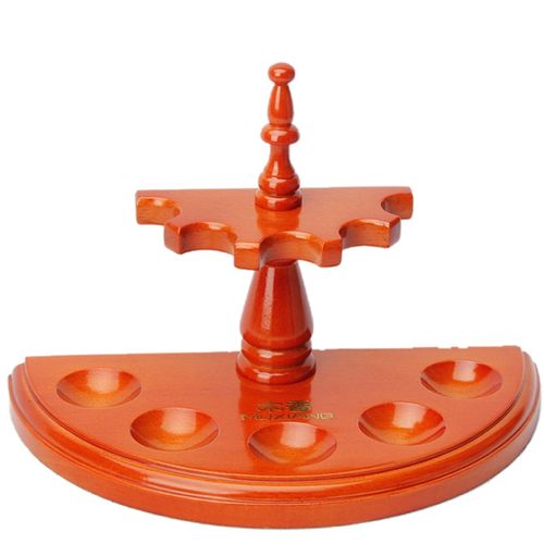 木香烟斗架五位实木罗马式半圆型立式烟斗座男士收藏展示支架配件