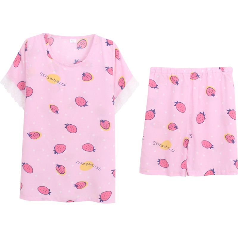 孕妇睡衣夏季绵绸短袖短裤薄款月子服人造棉哺乳期喂奶家居服套装