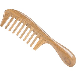 绿檀木梳子檀木木头梳子女男家用大齿宽齿卷发梳檀香木头梳子刻字