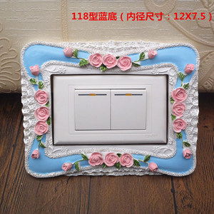 北欧式树脂开关贴118型田园创意开关贴开关插座面板装饰框保护套