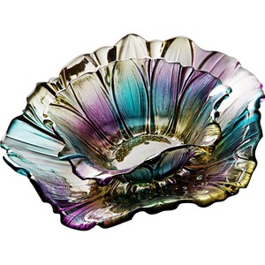 七彩仿琉璃欧式玻璃果盘果斗客厅家用水果盘茶几托盘糖果盘干果盘