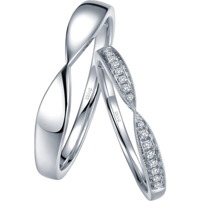 钻石Zbird结婚PT950对戒