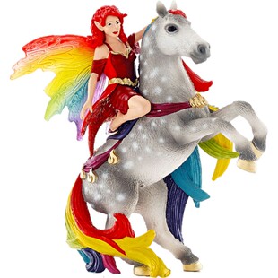 德国思乐马文跳舞达马莱雅彩虹恐龙模型魔幻精灵宠物女孩摆件玩具