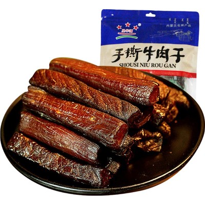 【满199减100】肉干肉铺 内蒙古特产 零食 风干手撕牛肉干500g