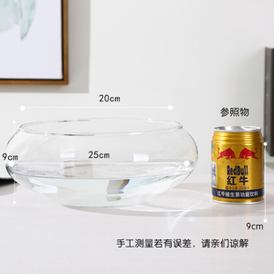 玻璃花盆 碗莲 睡莲 铜钱草 荷花水培植物花瓶 鱼缸 大口径花瓶