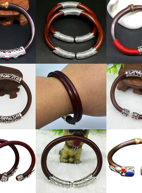 纯天然山南银款西藏鸡血藤手镯