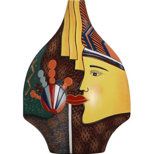 创意摆件非遗文创彩陶特色家居酒柜装饰品客厅玄关博古架陶瓷艺术