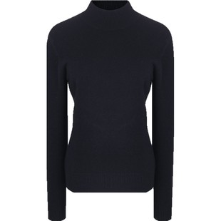 白领女装 毛衣女粗纺羊绒黑色立领套衫 春装 E-CC15-209