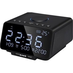 闹钟收音机电子时钟夜光充电床头自定义铃声创意学生湿度温度音响