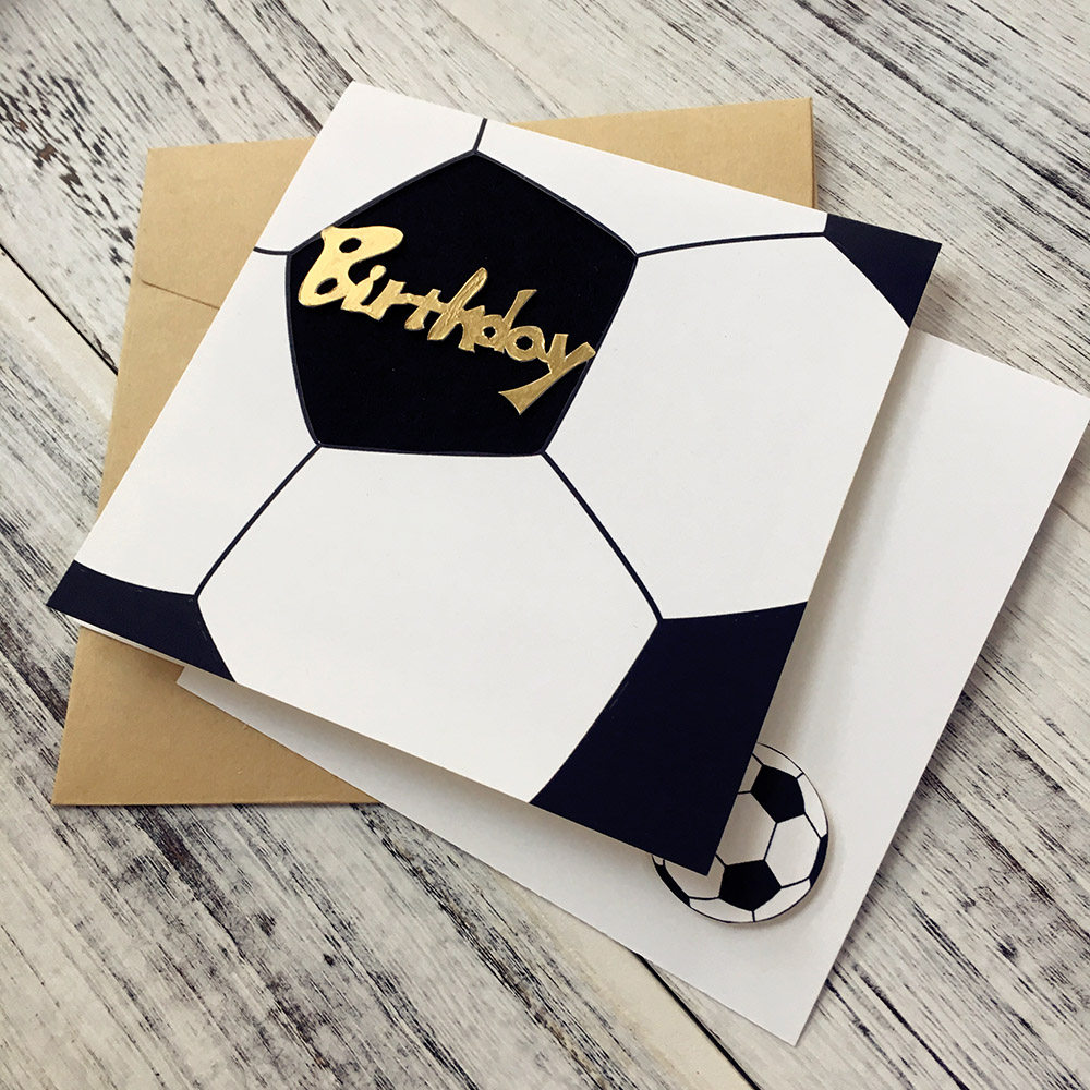 足球生日卡 体育祝福友情爱情手工定制高档贺卡印文字logo