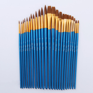 短杆尼龙毛斜峰/舌锋画笔套装24支装水粉笔水彩笔丙烯画笔油画笔