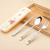 Медведь коробка+палочки для палочек без узоров+вилочные ложки