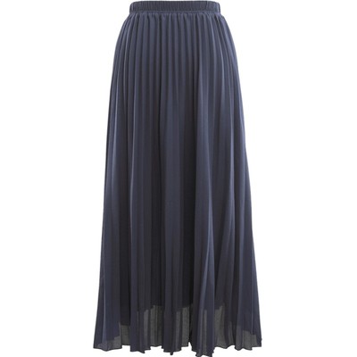 雪纺百褶糖果色高腰半身裙