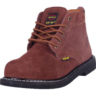 康轩安耐磨男式轮胎底劳保鞋安全鞋实心底工作鞋耐高温加厚钢头鞋