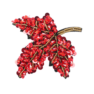 手工钉珠水晶枫叶布贴胸针时尚贴花绣花大号包包服饰鞋帽补丁辅料