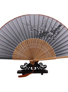 手工日式小巧丝绸古风折扇便携