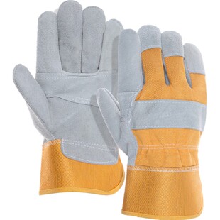 星工半皮手套加长电焊手套二层牛皮手套劳保羊皮焊工防护手套耐磨