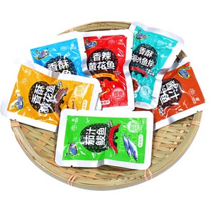 大连特产海鲜半岛小渔村香酥黄花鱼鲅鱼带即食小黄鱼6口味1斤包邮