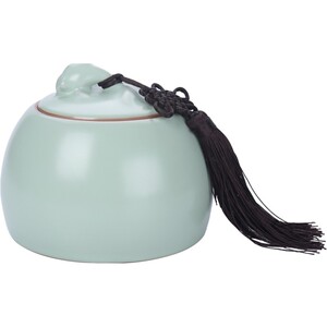 康韵 汝窑茶叶罐 陶瓷大号普洱红茶密封存茶储物罐茶叶包装盒罐