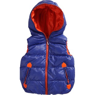 韦氏儿童羽绒马甲连帽休闲外穿马甲新款男童女童90绒羽绒马甲