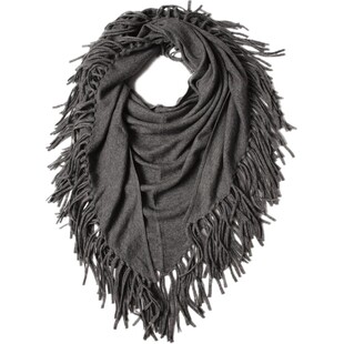 APCSHOP 羊毛羊绒针织围巾流苏披肩三角巾斗篷女秋冬保暖外搭披风