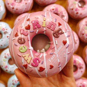 超萌甜甜圈造型喜糖盒甜蜜诱惑宝宝诞生礼盒糖果盒马口铁盒小铁盒