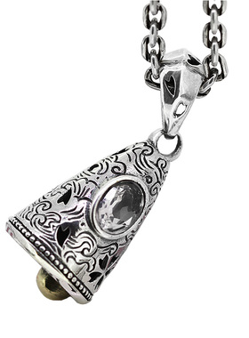 水晶纯银铃铛项链日韩风单吊坠