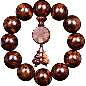 名木香府海南黄花梨手串油黑老料虎皮纹、山水蜘蛛纹2.0手链