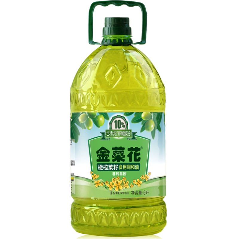 金菜花含10%特级初榨橄榄油菜籽食用调和油5L非转基因物理压榨