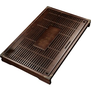 晨翔 功夫茶具抽屉式排水茶盘 家用实木储水茶盘茶台茶海茶托盘