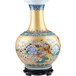 景德镇陶瓷器落地大花瓶摆件大号欧式珐琅彩瓷现代客厅家居装饰品