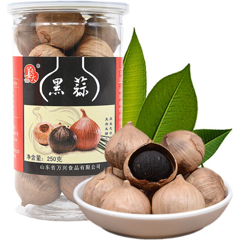 姜老大黑蒜独头黑蒜山东黑大蒜发酵黑蒜头500g实惠装罐装