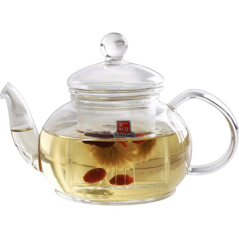 一屋窑玻璃花茶壶泡茶壶过滤茶水分离冲茶器耐热红茶具