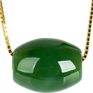 和田碧玉吊坠女颈饰路路通挂坠转运珠带证书送925银链T002