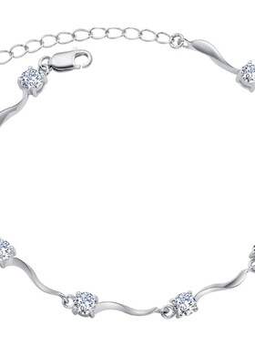 s925银女士手链12星座银饰送女友