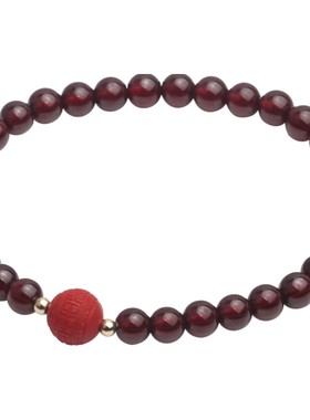 天然5A酒红石榴石手链