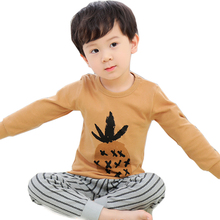 秋冬纯棉儿童内衣套装男童秋衣睡衣1