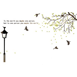 树枝路灯3D亚克力水晶立体墙贴客厅沙发墙卧室墙电视家居背景墙贴