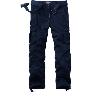 麻吉工装裤男直筒宽松多口袋休闲裤大码男士户外长裤裤子cargo