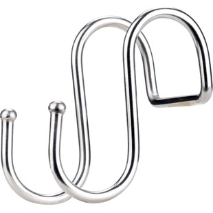 顶谷4只不锈钢双S型挂钩壁挂浴室厨房S形挂钩柜门门后S钩小钩子