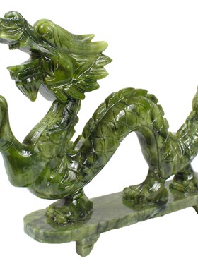慈缘正堂 南玉石雕刻青龙摆件家居客厅装饰品 复古生肖工艺品摆设