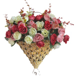 壁挂花艺套装挂壁花篮仿真花假花绢花墙体装饰品墙面装饰品花摆件